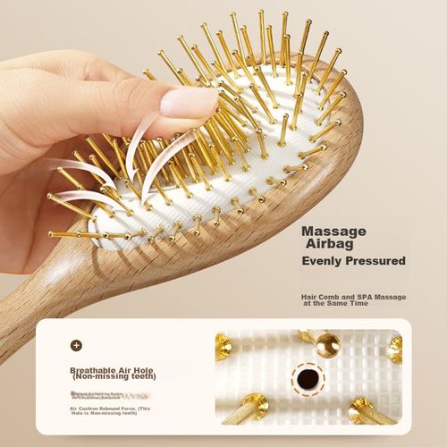 Peine Creative art ANTEROGRADE madera nogal con cojín de aire