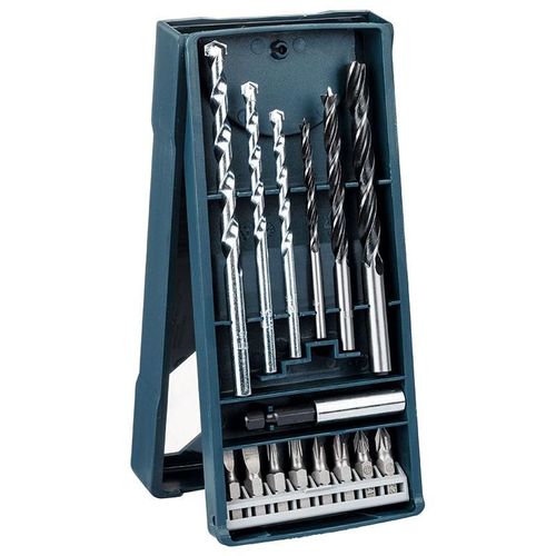 Set mini brocas y puntas BOSCH 15 piezas para madera y mampostería