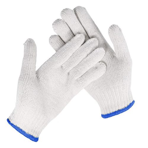 Guantes MaoZheng 800G Algodón Blanco con Ribete Azul para Trabajo Unisex