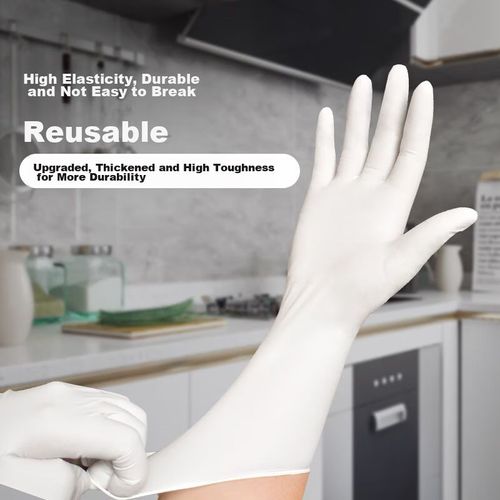 Guantes SI&MOOS Nitrilo Blanco Puño Largo Mediano Unisex