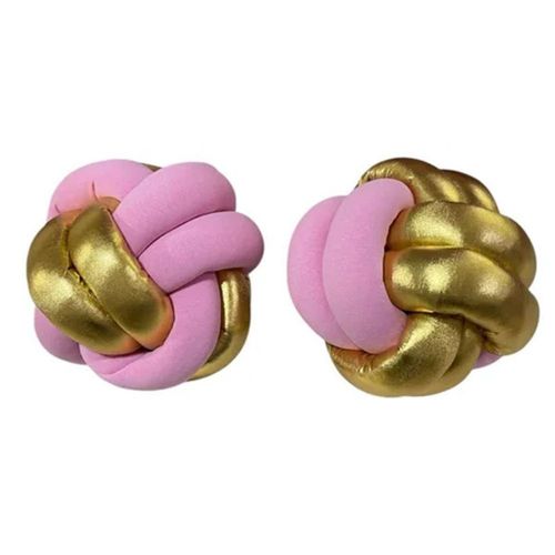 Pack 2 Cojín Nudo C/dorado Decorativo Sala Silla Recamara Dorado Oscuro Liso
