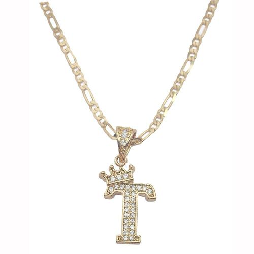 Cadena y dije con corona letra T