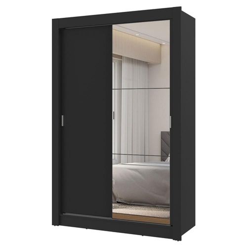 Ropero Closet Madesa Vivare 2 Puertas 1 Espejo Color Negro 1