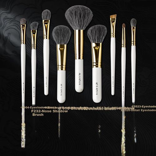 Set De Brochas De Maquillaje Aolanla Bailuan 9 Piezas Cerdas Naturales Blanco