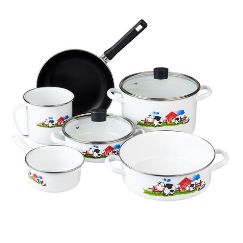 Batería de Cocina Cinsa Terranova de Acero Vitrificado 8 Piezas