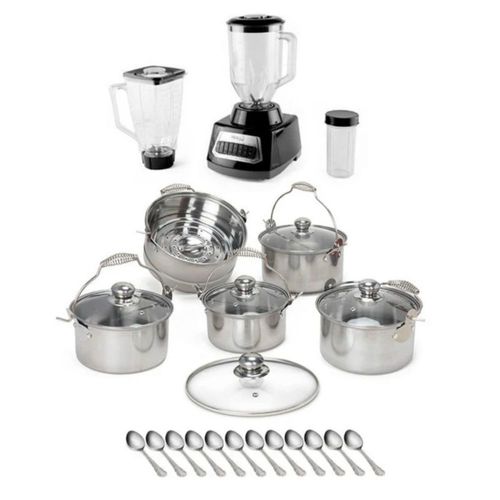 Licuadora Hot Spot + Ollas de cocina 26 piezas