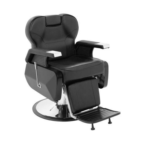 Sillon Barbero Peluqueria Silla Barberia Estetica Rudo Negro Reclinable Redonda