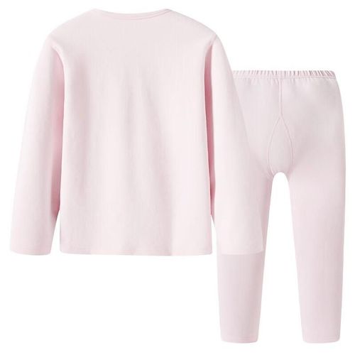 Conjunto de ropa interior para niña de algodón mangas largas cuello redondo