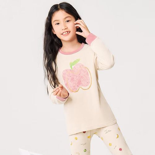 Conjunto de ropa interior térmica de algodón para niña