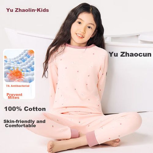 Conjunto térmico de algodón para niña 2 pzas pijama y suéter