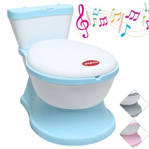 Baño Entrenador para Niños Sonido de Descarga Asiento Acolchado Antisalpicaduras Antideslizante Diseño Realista  - Azul