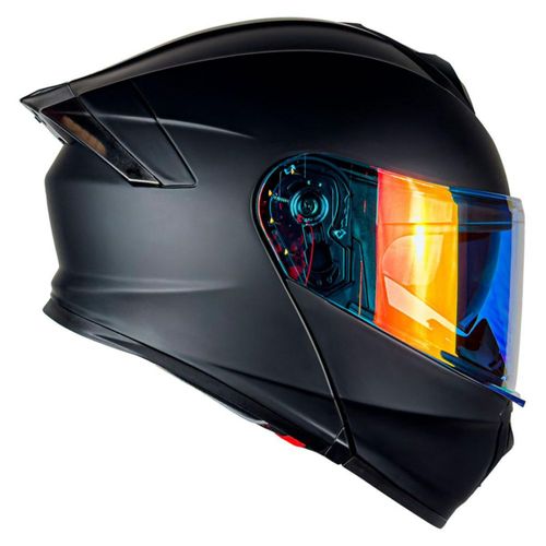 Casco Kov Thunder Negro Mate Abatible Con Luz Led Dot
