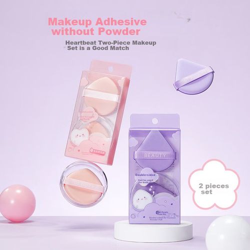 Esponja De Maquillaje Miniso Doble Uso Rosa Paquete 2 Piezas