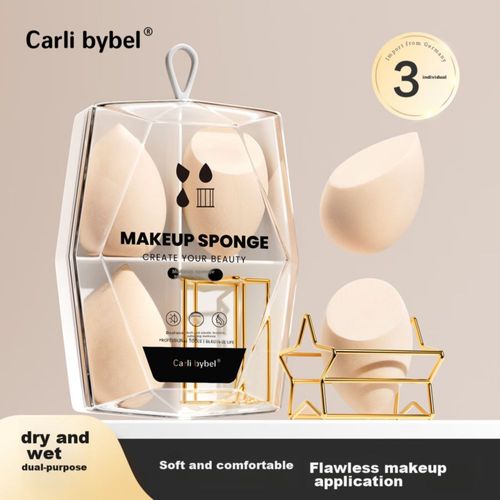 Esponja De Maquillaje Carli Bybel Huevo Doble Uso 3 Piezas