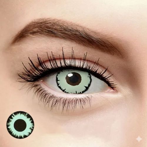 Lentes de contacto fantasía verde menta Cosplay Halloween Anime