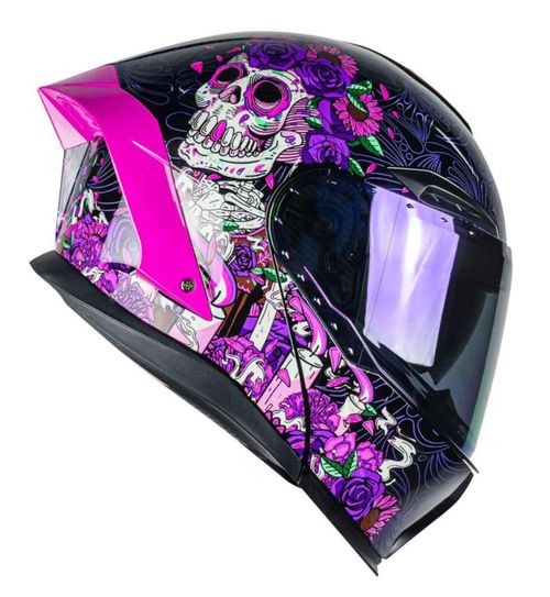 Casco Kov Orion Catrina Fiusha Abatible Dot