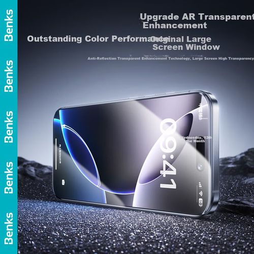 Protector de Pantalla Cristal Templado Antirreflejo Benks para iPhone 16 Pro