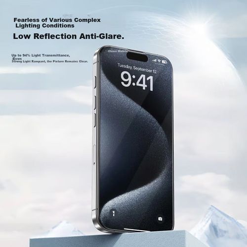 Protector de Pantalla Cristal Templado Antirreflejos ALittleFlower para iPhone 15 Pro Max