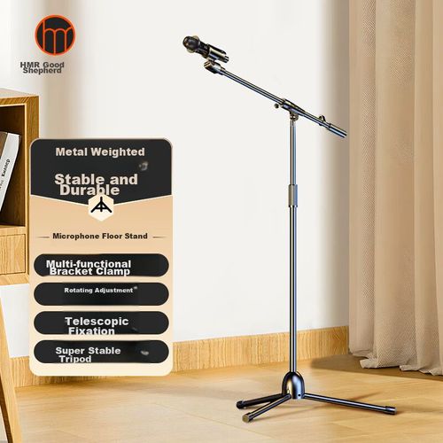 Soporte Micrófono Good Shepherd Trípode Ajustable Negro Suelo