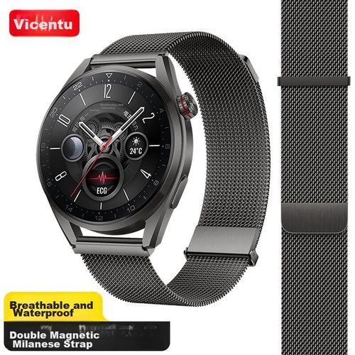 Correa Magnética Weiqiantu Para Huawei Watch Gt3/Gt2 42/43 Mm Gris Titanio