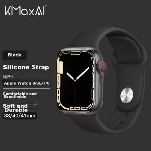 Correa De Silicona Kmaxai Para Apple Watch 40/41/42 Mm Negra