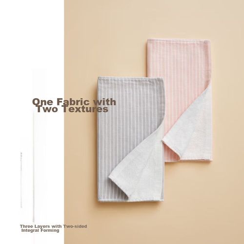 Toalla Hoyo 530 34X74Cm Rosa Y Gris 2Pzas Algodón