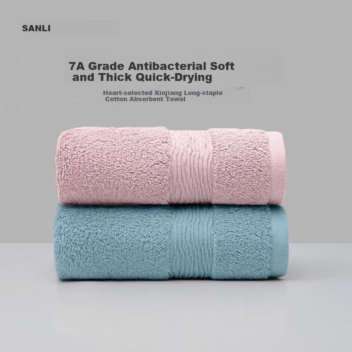 Toalla Facial Sanli V9025 33X73Cm Algodón Azul Y Rosa