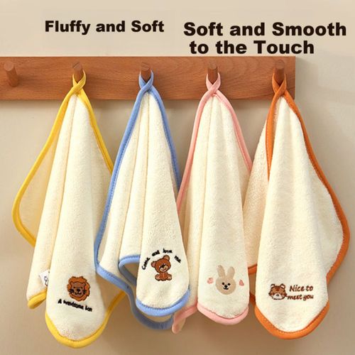 Toalla Facial Fan Ye Jia 26X26Cm Coralina 4Pzas Diseños Animalitos