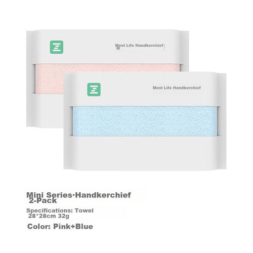 Toalla Facial Zui Shenghuo A-1237 28X28Cm Algodón Azul Y Rosa 2Pzas