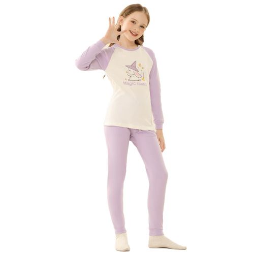 Pijama térmico de algodón para niña pequeña