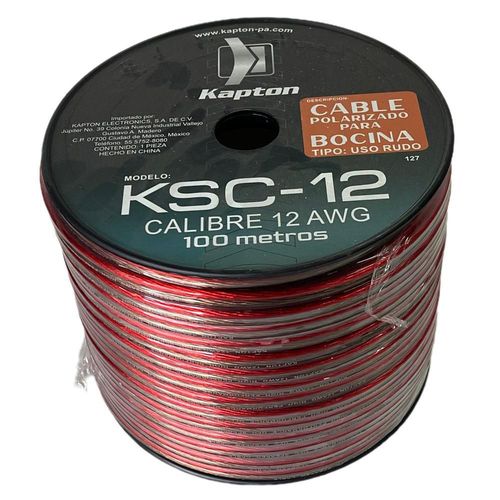 Cable para bocina uso rudo polarizado calibre 12 100 mts