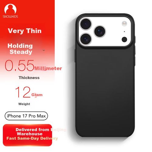 Funda Para iPhone 17 Pro Max Ultra Delgada Mate Antideslizante Negra