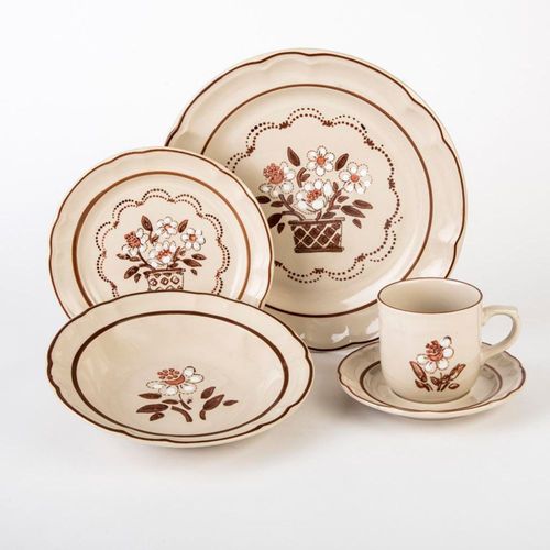 Vajilla Santa Anita Flor de Otoño de Porcelana 30 Piezas