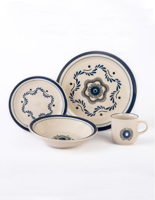 Vajilla Santa Anita Talavera Atlixco de Porcelana 16 Piezas