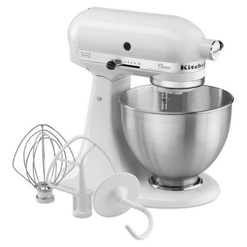 Batidora De Pedestal KitchenAid K45SSWH de 10 Velocidades y 4.2 L Blanca