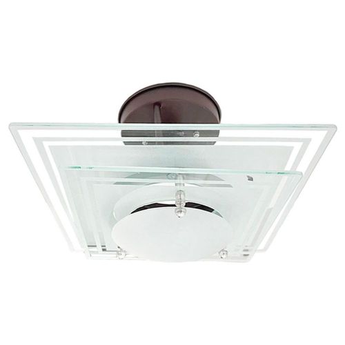 Lampara De Techo Luz Ideal, Plafón Satélite Cuadrado Chocolate.