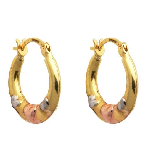 Arete Arracada Corazones en 3 Colores Oro 10k Horoz Ei87