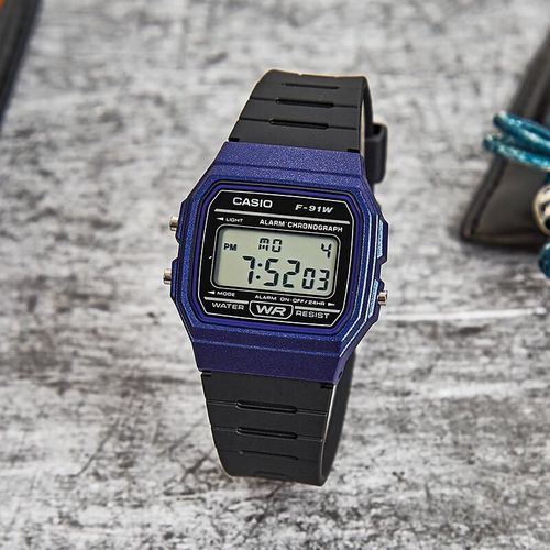 Reloj CASIO F-91W Retro Resistente al Agua Unisex Negro