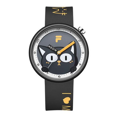 Reloj Fila Octagonal Silicona Negro Blanco Para Mujer