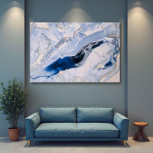 Cuadro Decorativo Abstracto 80x120cm Azul Ártico