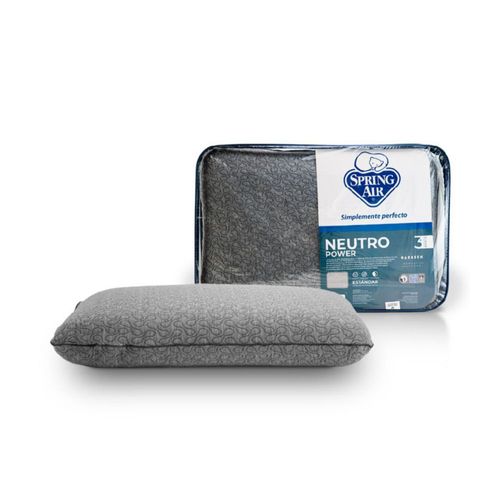 Almohada Spring Air Power Memory Foam Carbono Antiestres Gris Oscuro
