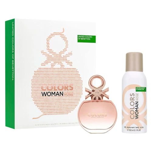 SET BENETTON COLORS ROSE 2PZS 80ML EDT SPRAY7DESODORANTE 150ML SPRAY