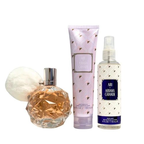 SET ARI BY ARIANA GRANDE 3PZS 100ML EDP SPRAY/ BODY MIST 118ML/ BODY SOUFFLE 100ML