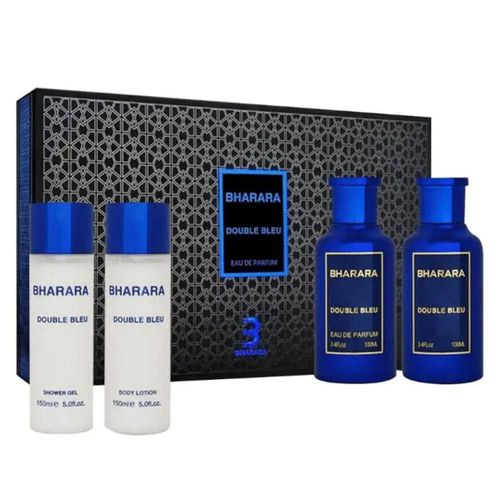 SET BHARARA DOUBLE BLUE EAU PERFUM CABALLERO C4 PZAS