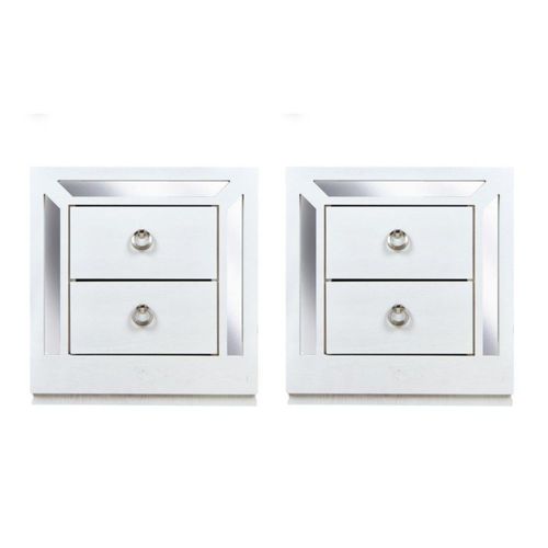 Set de 2 Buros Emilia Blanco y Plata Kessa Muebles