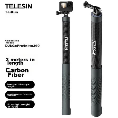 Selfie Stick Telesin 3M Fibra De Carbono