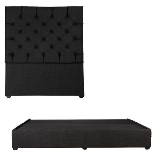 Cabecera King Size Dicasa Capri Negro + Base cama Dicasa Belt CZD