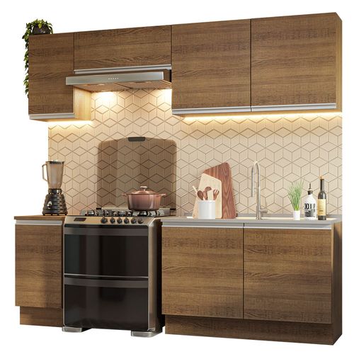 Mueble de Cocina Integral 240cm Glamy Madesa Marrón 10