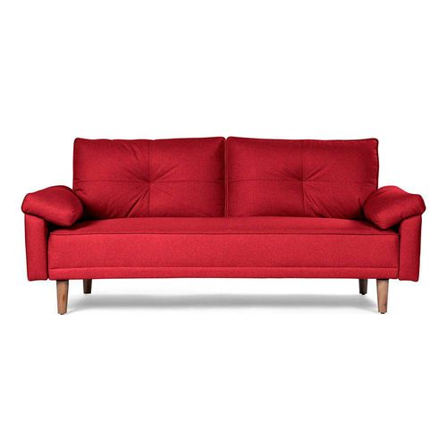 Sofá Cama De Lino Rojo Modelo Mandela