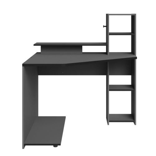 Escritorio Gamer Gris con Cinta Led con 2 Cajones, 2 Repisas y 3 Espacios con Estructura en Madera Procesada